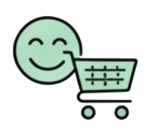 Happy customer shopping with confidence